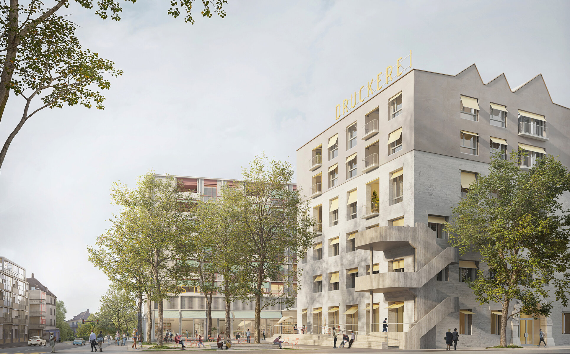Sieger&shy;projekt Studien&shy;auftrag 2025 EM2N Architekten AG und Haag Land&shy;schafts&shy;architektur GmbH, Visualisierung: Luce atelier