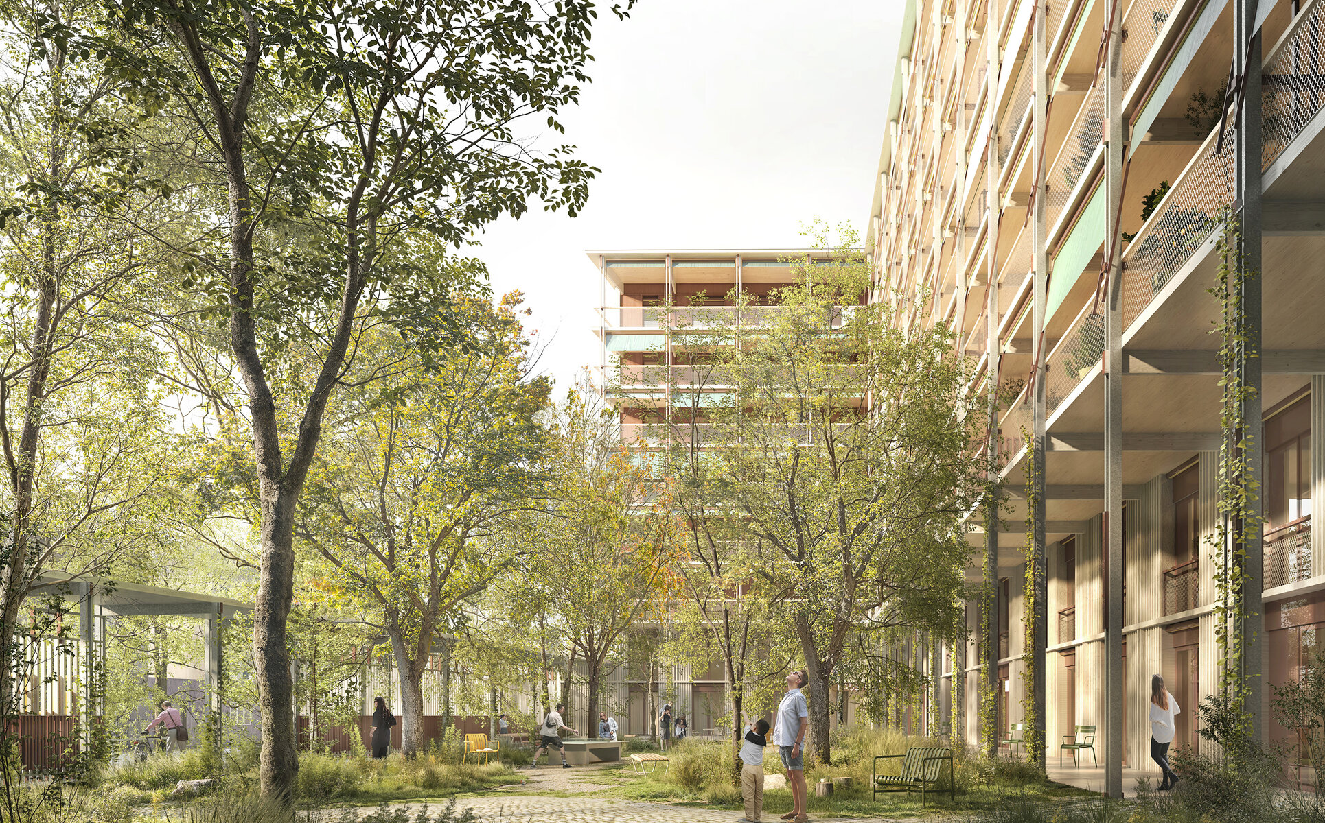 Sieger&shy;projekt Studien&shy;auftrag 2025 EM2N Architekten AG und Haag Land&shy;schafts&shy;architektur GmbH, Visualisierung: Luce atelier